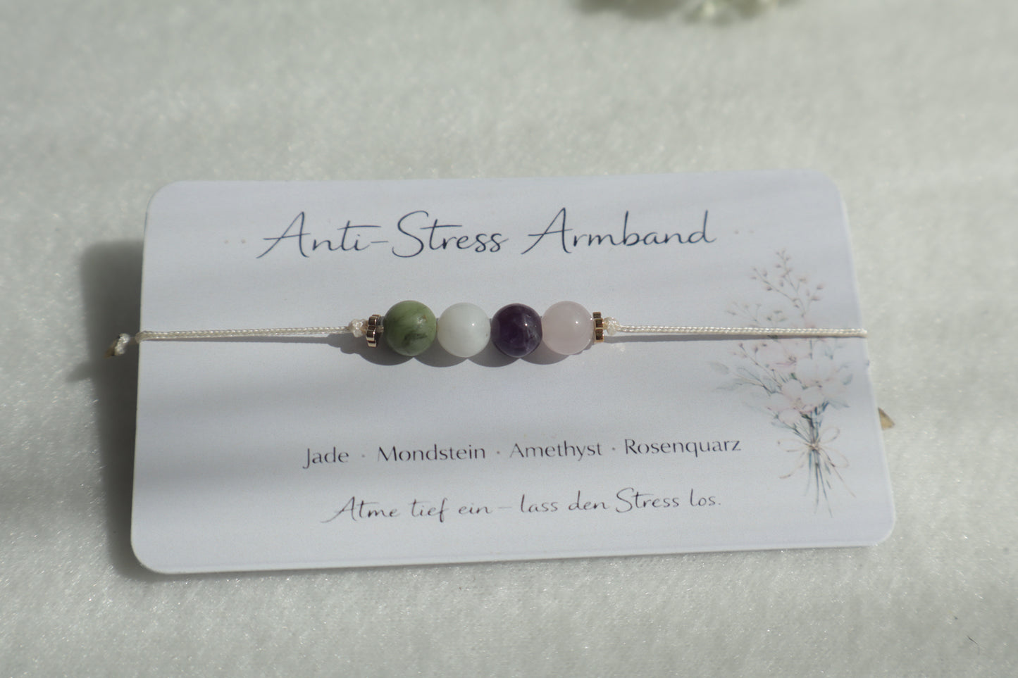 Anti-Stress Naturstein Armband – Minimal & Verstellbar