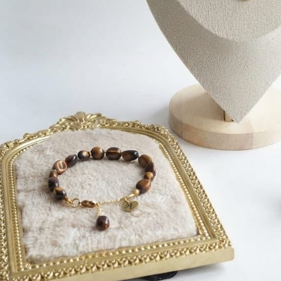Nazenin – Personalisierbares Armband aus echtem Tigerauge & Hämatit