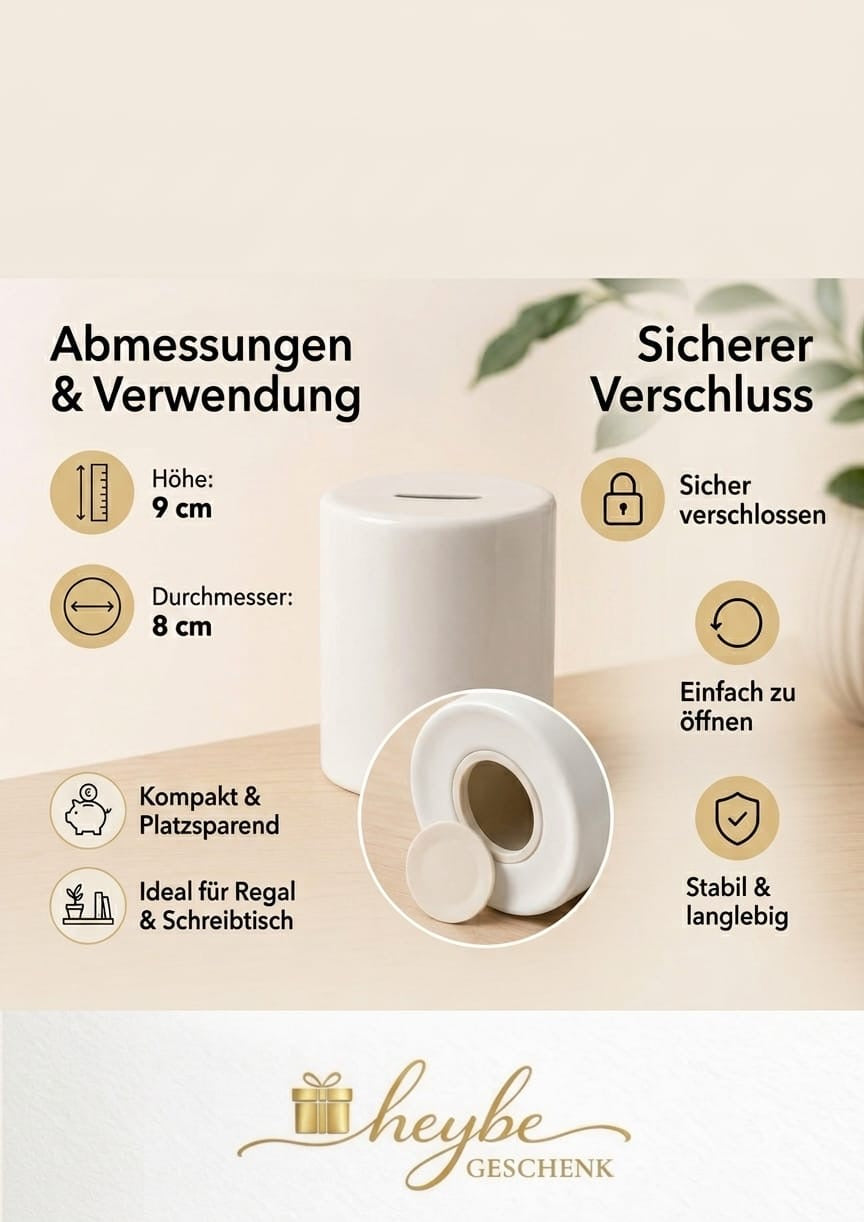Personalisierte Spardose mit Tiermotiv – Wunschname | Geschenk zur Geburt, Taufe oder Geburtstag