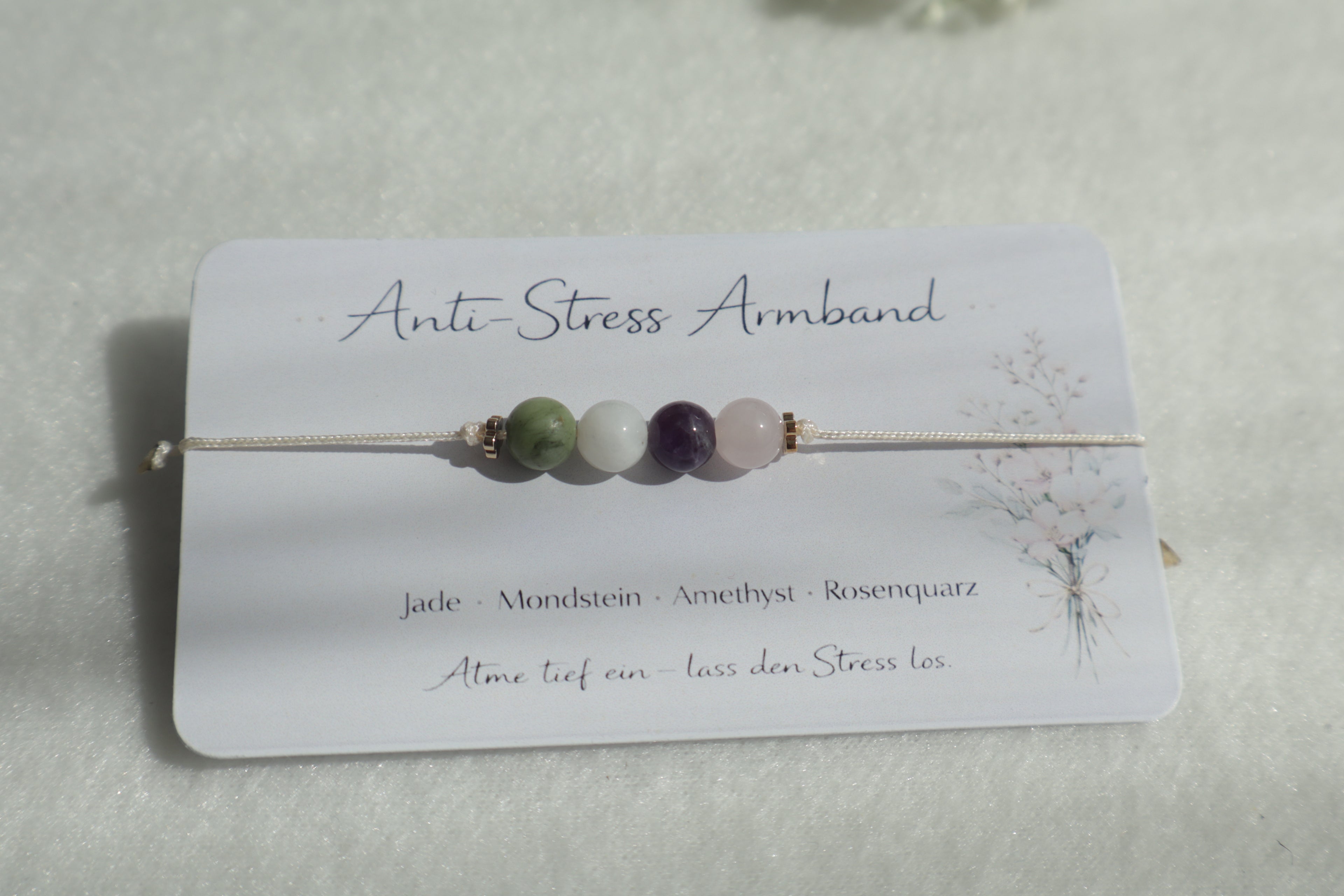Anti-Stress Naturstein Armband – Minimal & Verstellbar