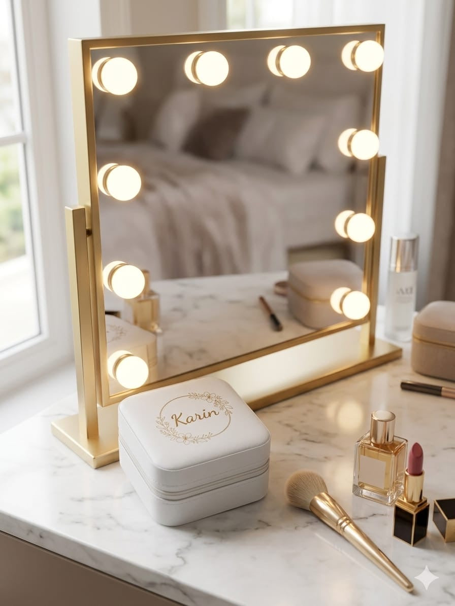 Personalisierte Schmuckbox mit Namen – Elegante Schmuckaufbewahrung in Lederoptik