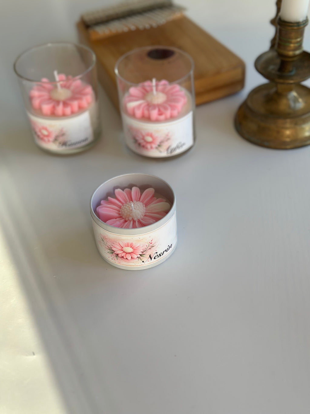 Personalisierte Sojawachskerze mit Name – Handgemachtes Geschenk