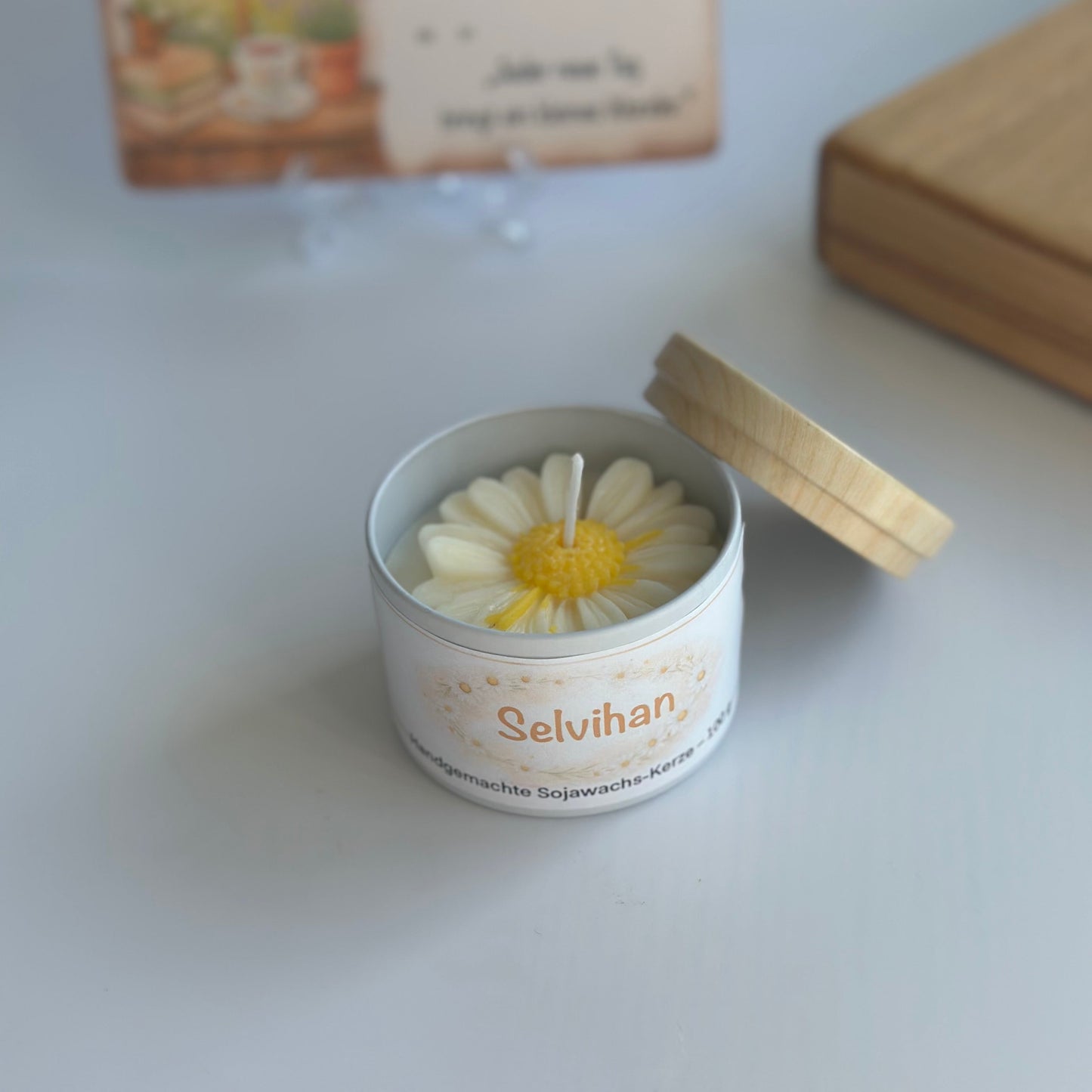 Personalisierte Sojawachskerze mit Name – Handgemachtes Geschenk