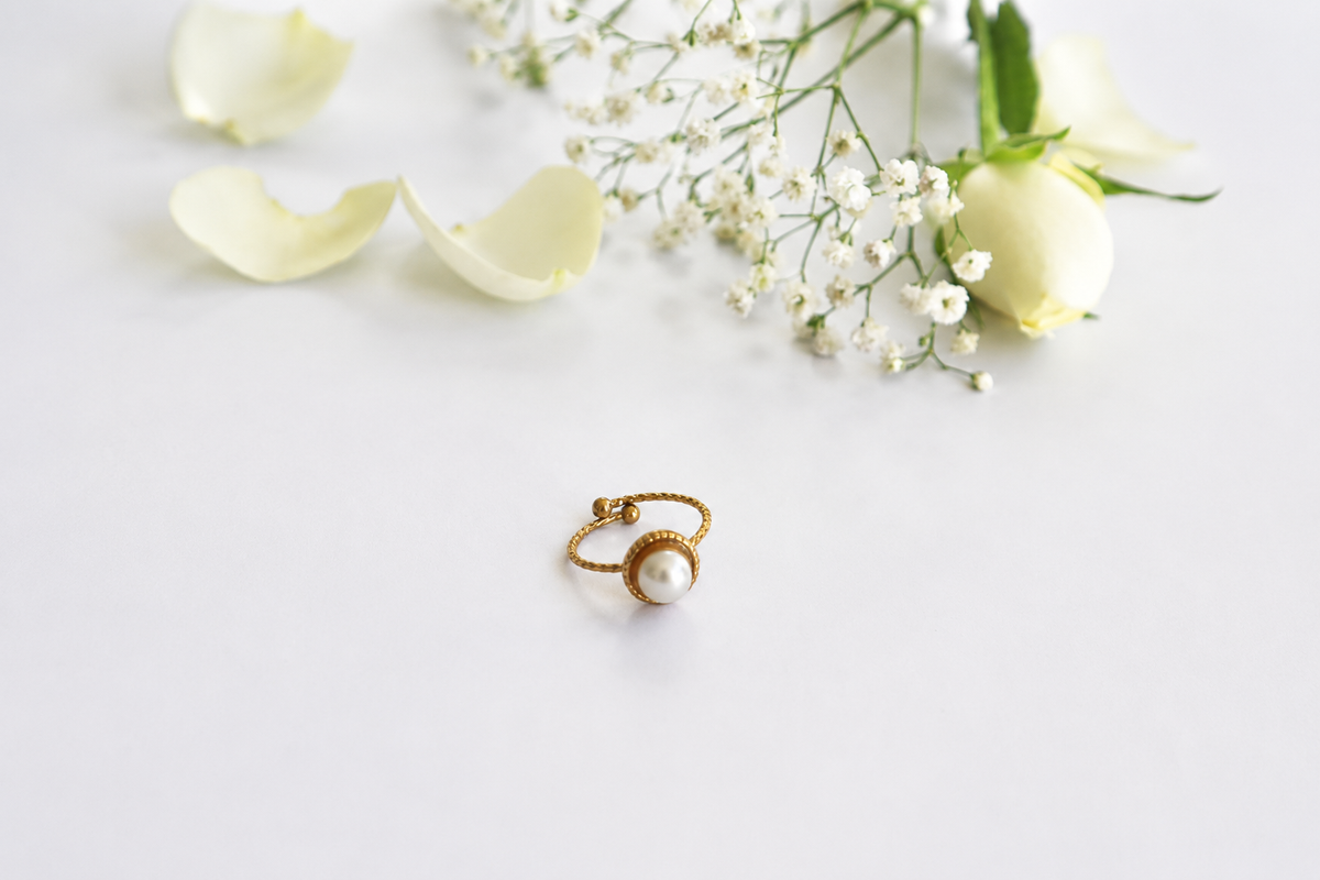 Ring Einzelperle – Süßwasser