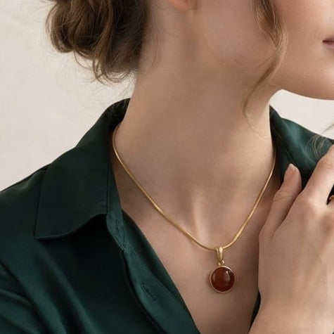 Roter Achat Halskette – Natürlicher Edelstein-Schmuck