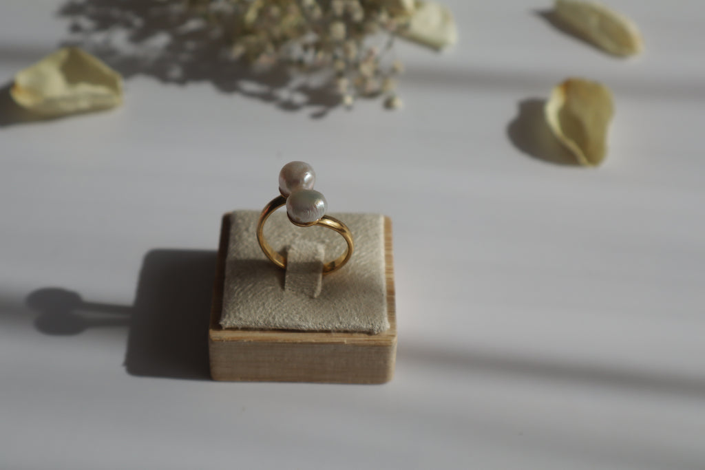 Ring Doppelperle – Süßwasser