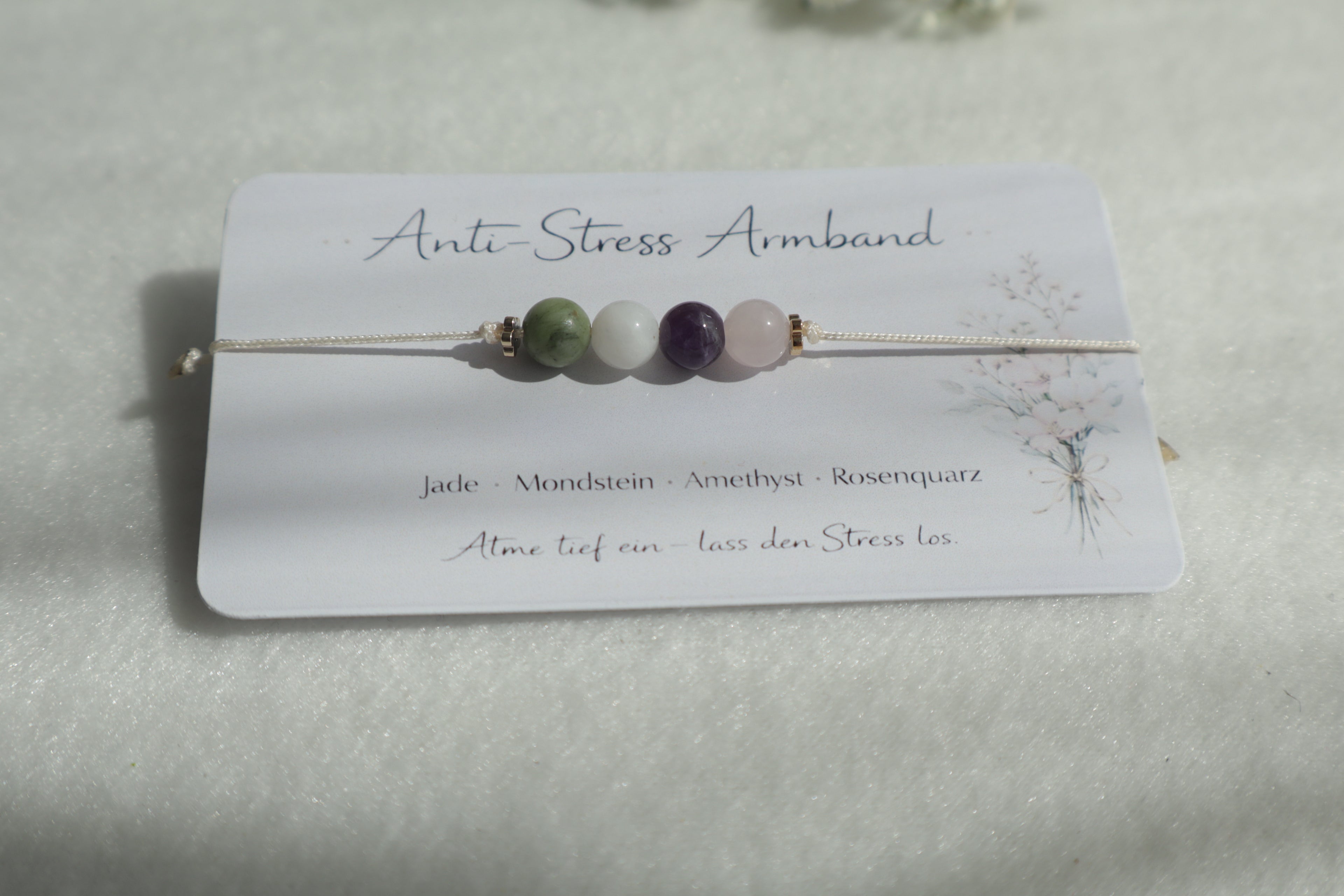 Anti-Stress Naturstein Armband – Minimal & Verstellbar