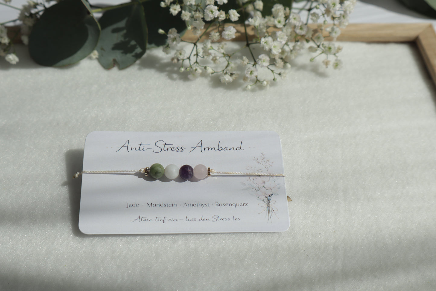 Anti-Stress Naturstein Armband – Minimal & Verstellbar