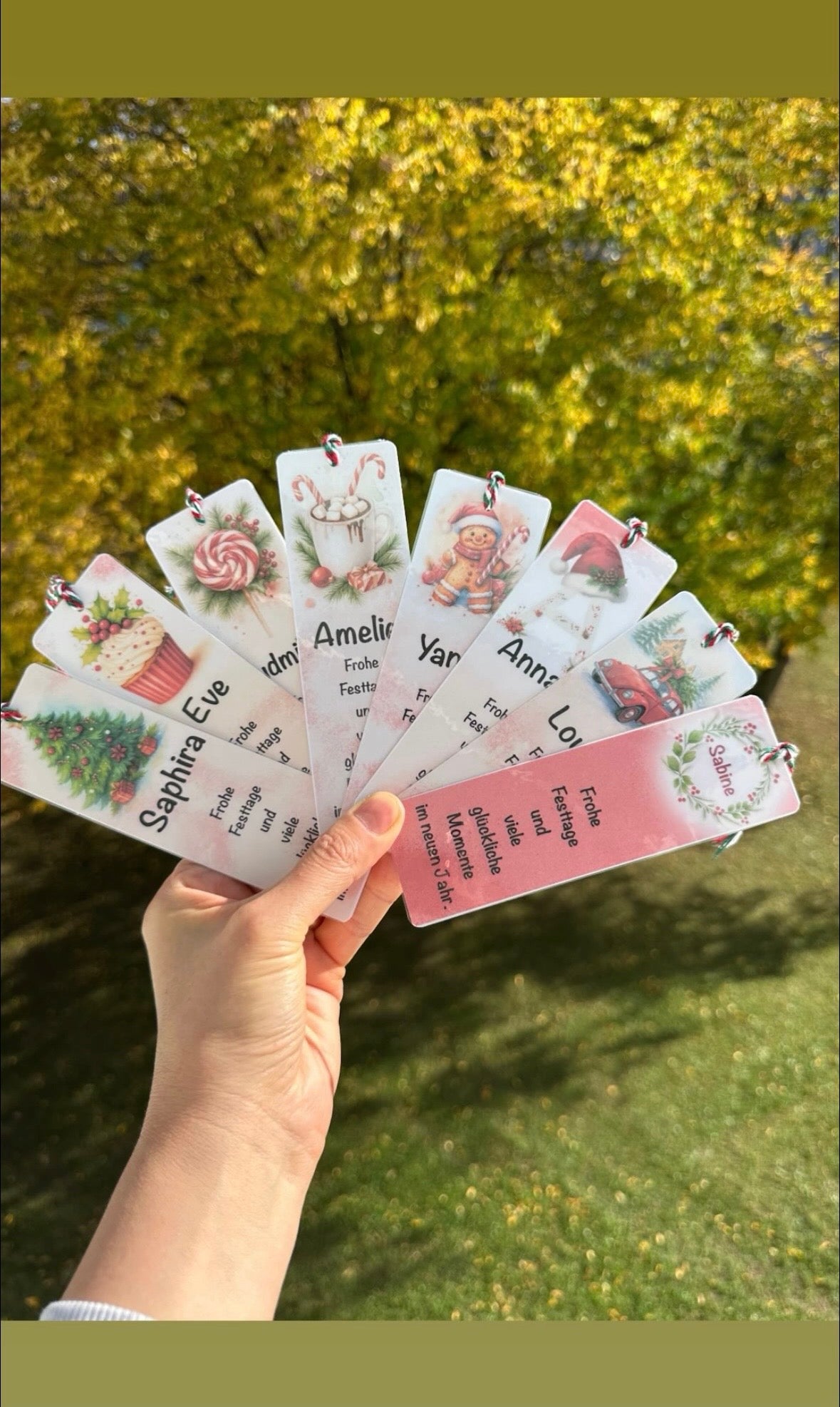 Weihnachtszauber – Personalisierbares Lesezeichen