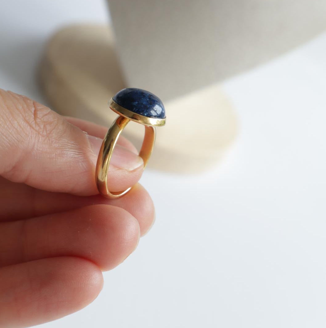 Lapis Lazuli Eleganz Set – 3-teiliges Schmuckset mit Ring, Halskette & Armband