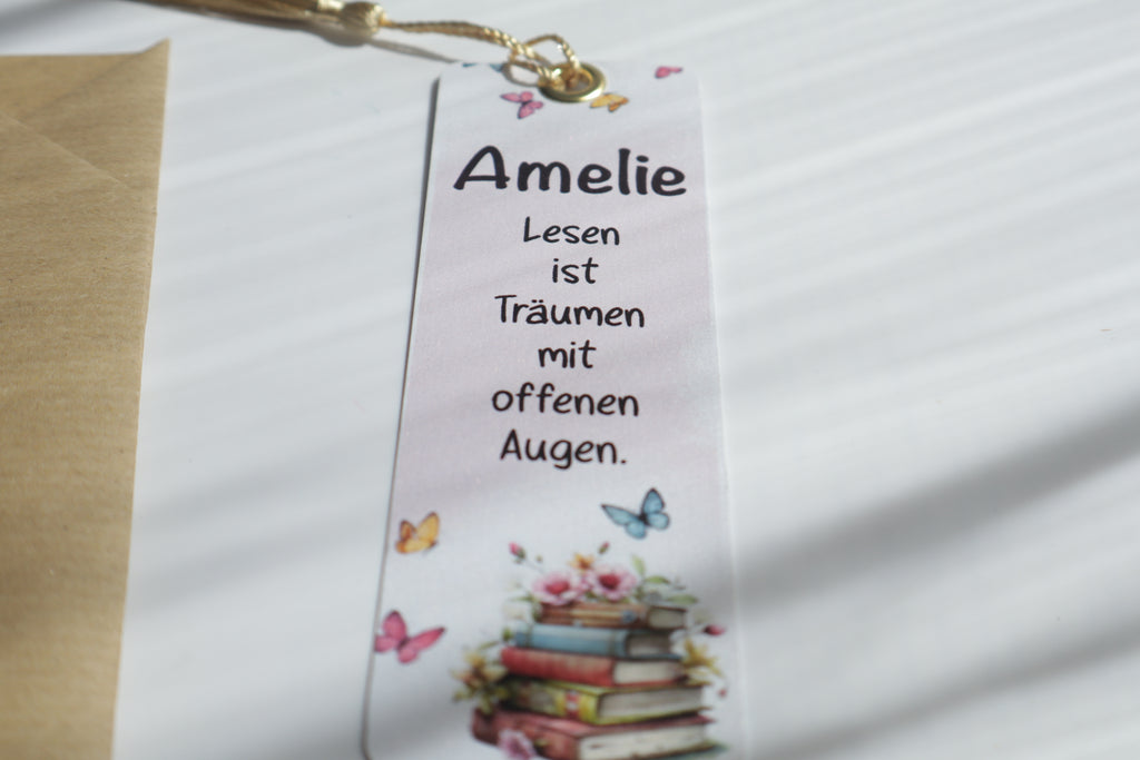 Schmetterlingsgarten – Personalisierbares Lesezeichen