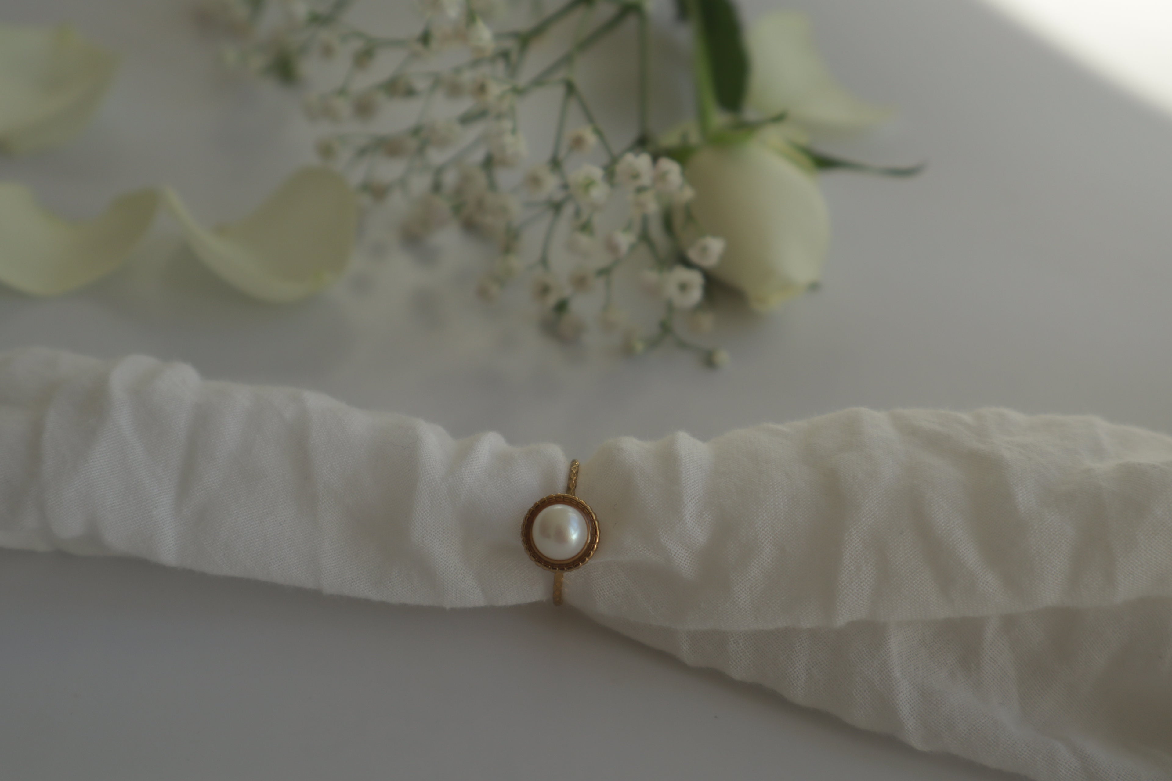Ring Einzelperle – Süßwasser