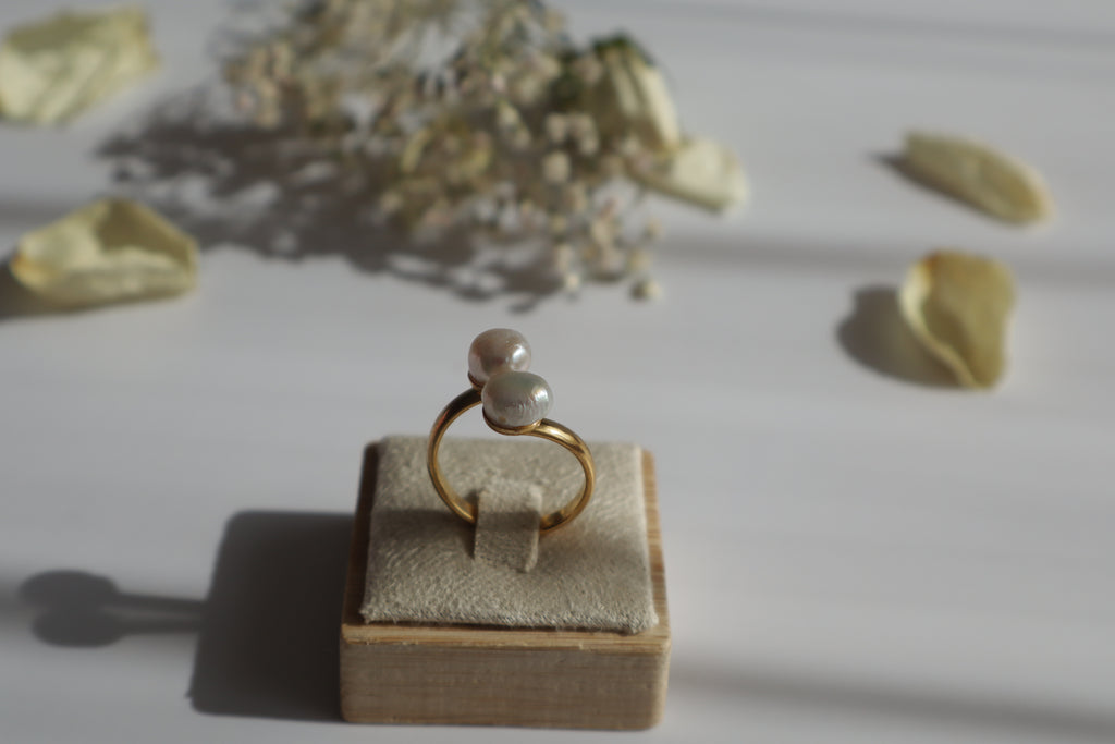 Ring Doppelperle – Süßwasser