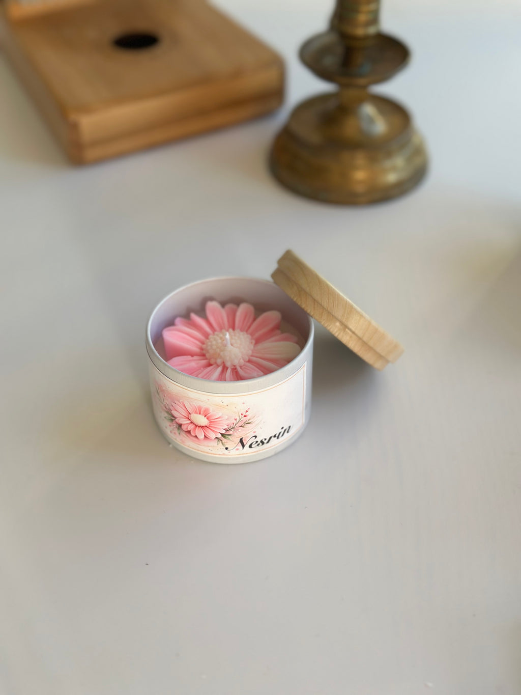 Personalisierte Sojawachskerze mit Name – Handgemachtes Geschenk