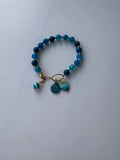 Naturstein Armband mit Edelstahl Details – Verstellbar