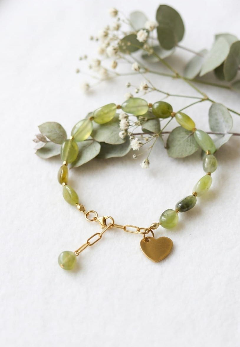 Nazenin – Personalisierbares Armband aus echter Jade & Hämatit