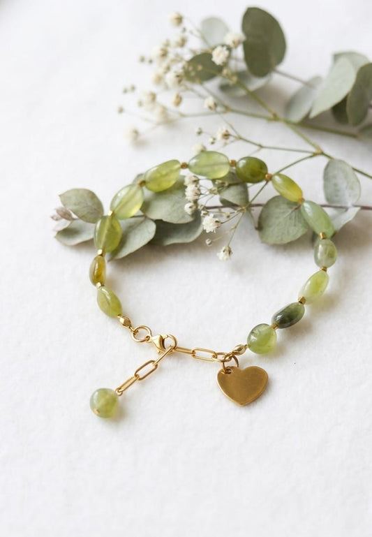 Nazenin – Personalisierbares Armband aus echter Jade & Hämatit