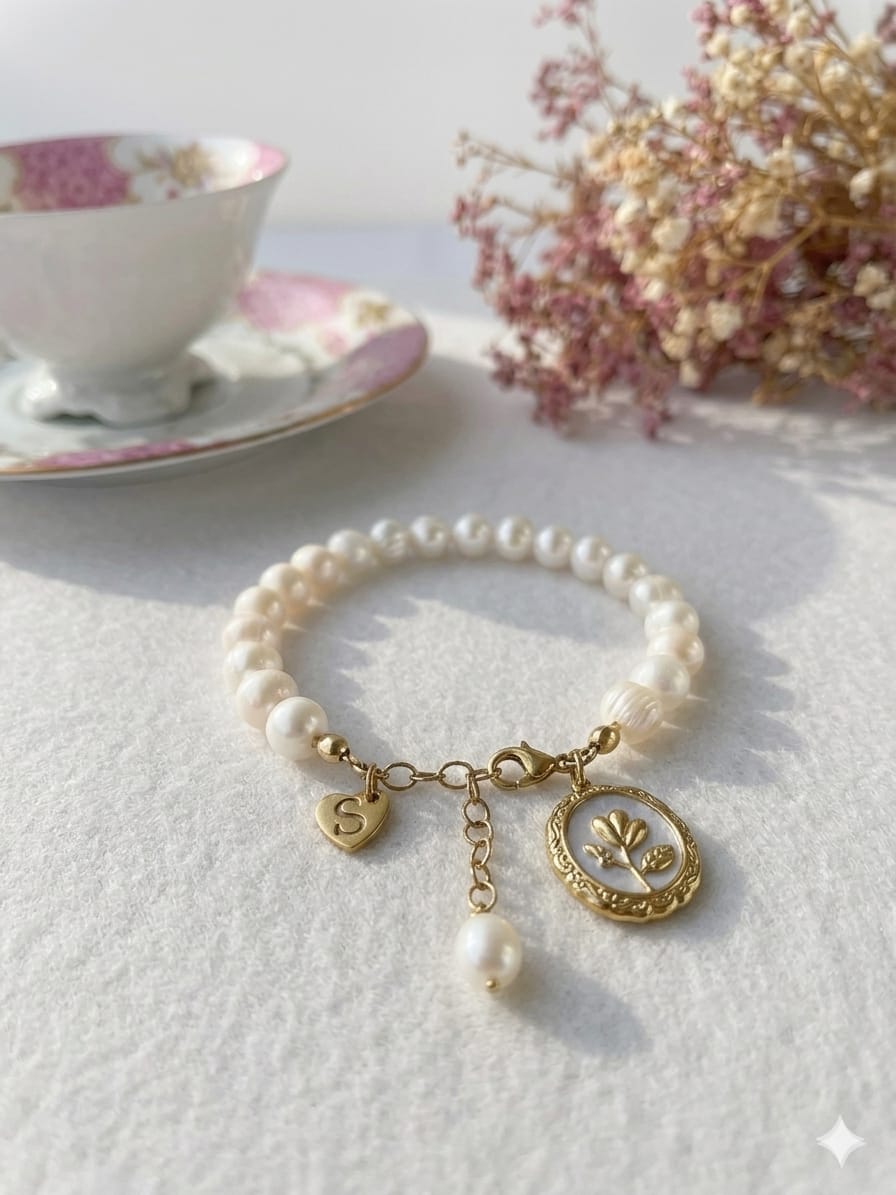 Florantia – aus echten Süßwasserperlen Armband