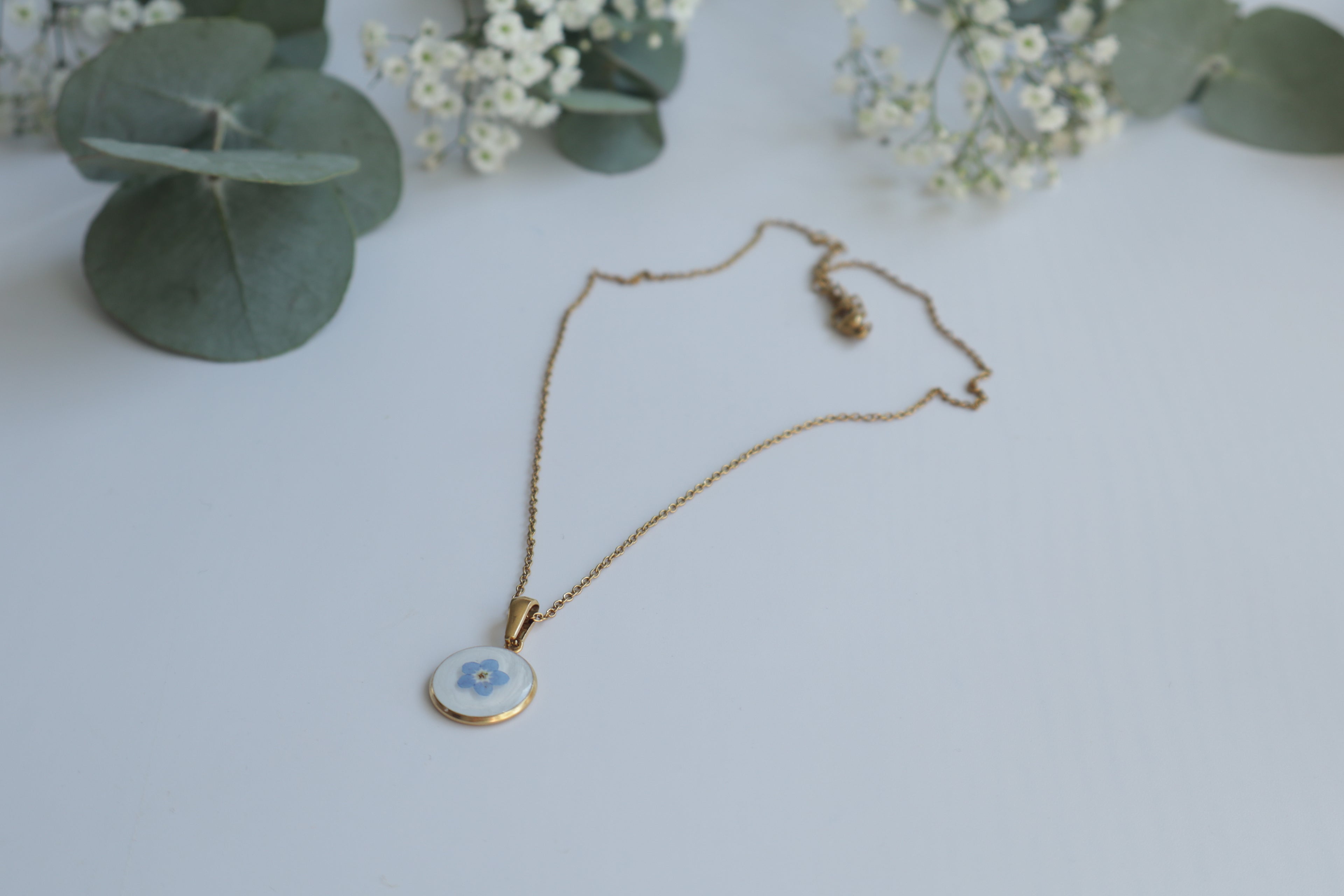 Vela – Vergissmeinnicht Echte Blumen Epoxidharz Halskette