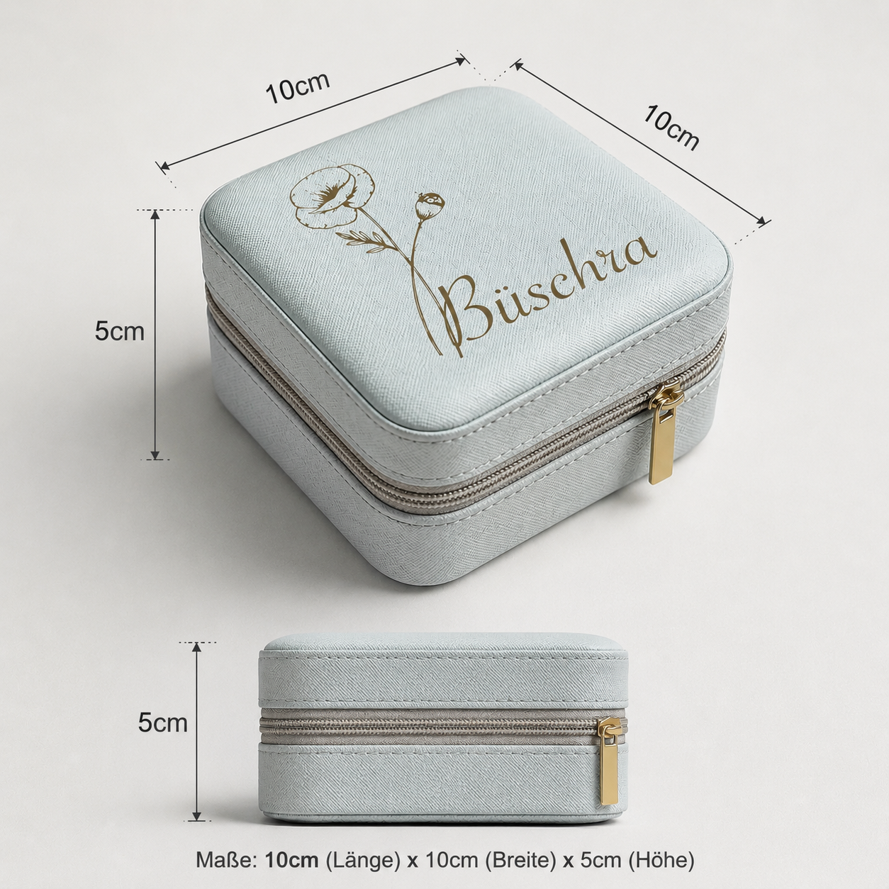 Personalisierte Schmuckbox mit Namen – Elegante Schmuckaufbewahrung in Lederoptik