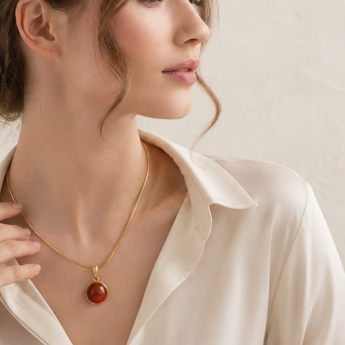 Roter Achat Halskette – Natürlicher Edelstein-Schmuck