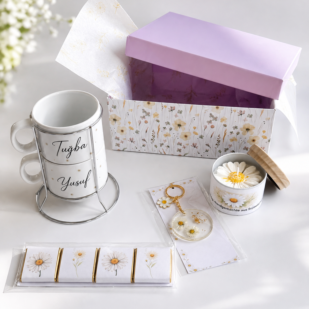 Gänseblümchen Geschenkbox | Personalisiertes Geschenkset